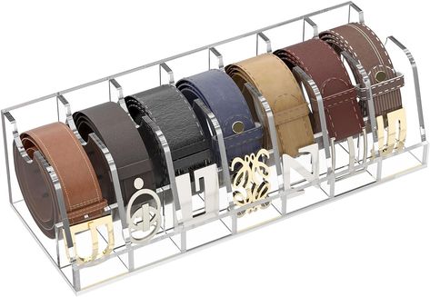 Belt Holder Ideas, Belt Storage Ideas, Belt Organization Ideas, Belt Display Rack, Belt Buckle Display, Closet Storage Accessories, Portable Wardrobe Closet, Belt Rack, Belt Organizer