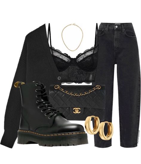 Outfits Dr, Dr Martens Outfit, All Black Outfit, Mode Inspo, Professional Outfits, Edgy Outfits, Club Outfits, Lookbook Outfits, Polyvore Outfits