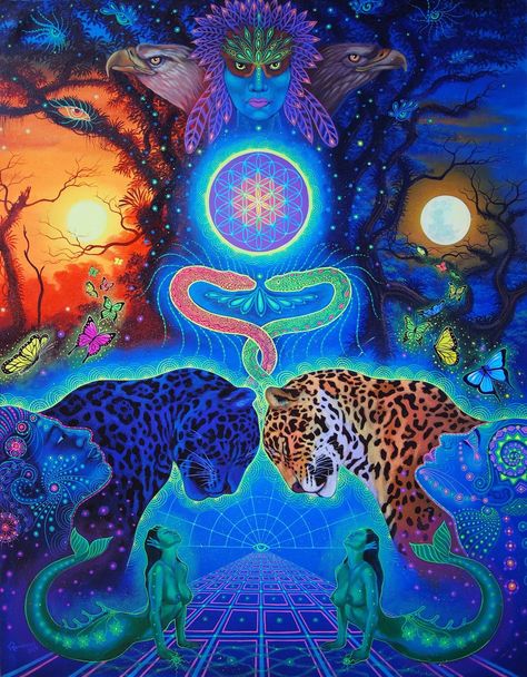 Artwork: by Ruvexen Art Visionnaire, Arte Yoga, Consciousness Art, Psy Art, Shiva Shakti, Spirited Art, Mystical Art, Visionary Art, Trippy Art