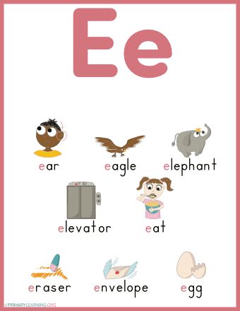 E Words For Kids, Letter E Activities For Preschool, Teaching Short Vowel Sounds, Vowels Kindergarten, Word Wall Kindergarten, Letter E Activities, Classroom Visuals, Word Family Reading, Sight Words Worksheets