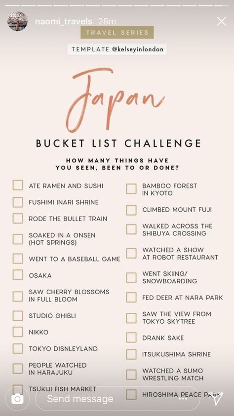 Japan bucket list challenge Menulis Novel, Japan Bucket List, Japan Destinations, List Challenges, Travel Checklist, Dream Travel Destinations, Future Travel, Travel Instagram, Travel List