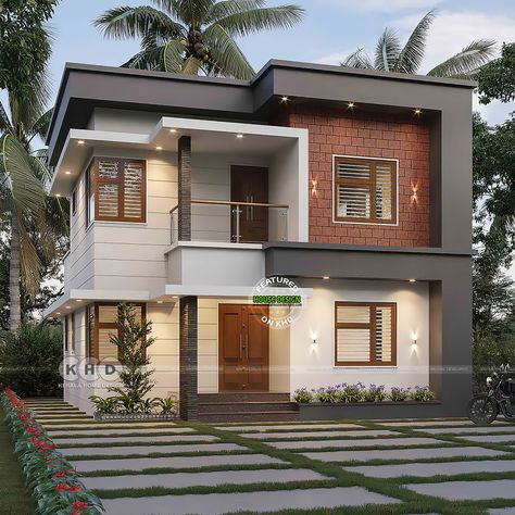 Elegant Small Modern House Design - Exterior View House Plans 1500 Sq Ft Home Design, 1500 Sq Ft House Elevation, 1500 Sq Ft House Design, 1500 Sq Ft House Plans Modern, Traditional Style Homes Exterior, House Design 1500 Sq Ft, House Elevation Kerala, House Design Kerala Style, Kerala House Elevation