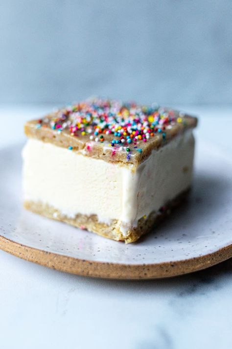 Inspired by Launderette in Austin, Texas, this birthday cake ice cream sandwich is equal parts delicious and nostalgic. Birthday Cake Ice Cream, Female Foodie, Vanilla Ice Cream Sandwich, Ice Cream Sandwich Cake, Ice Cream Birthday Cake, Cake Ice Cream, Birthday Baking, Sandwich Cake, Sorbet Recipes