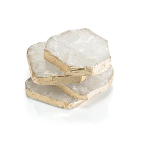 JRA-11048S4 | SET OF FOUR SELENITE COASTERS Crystal Coasters, John Richard Collection, Agate Coasters, Food Storage Boxes, John Richard, Outfit Trends, Table Top Decor, Outdoor Pillows, Hostess Gifts