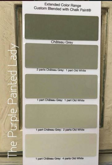 Chateau Grey Color Paper The Purple Painted Lady Chateau Grey Annie Sloan, Olive Paint, Purple Painted Lady, Annie Sloan Chalk Paint Colors, Paint Color Swatches, Annie Sloan Colors, Annie Sloan Painted Furniture, Green Grey Paint, Gray Chalk Paint