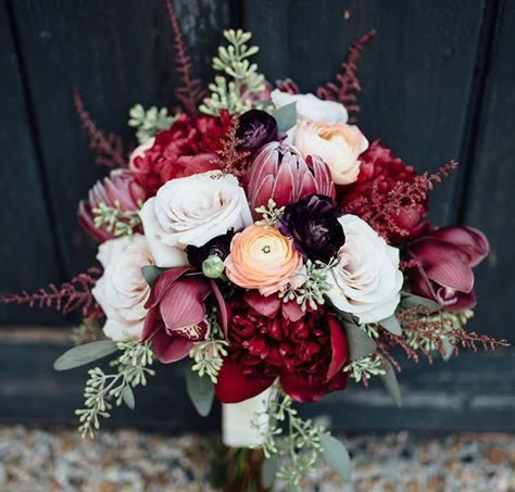 Fall colors Burgundy Fall Bouquet, Bridal Boquets Fall Burgundy, Fall Wedding Bouquets October Dahlias, Autumn Wedding Bouquet Burgundy, Bridal Bouquet Winter Burgundy, Fall Wedding Bouquets Burgundy, Burgundy Wedding Bouquet, Fall Floral Wedding, Pretty Wedding Bouquet