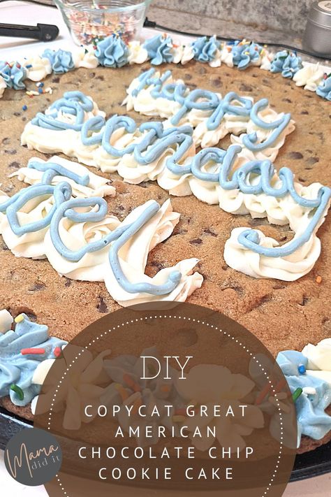 Fiesta Cookie Cake, Copycat Great American Cookie, Great American Cookie Cake Recipe, Great American Cookie Cake, Great American Cookie Recipe, American Cookies Recipe, Cookie Cake Icing, Great American Cookie Company, Great American Cookie