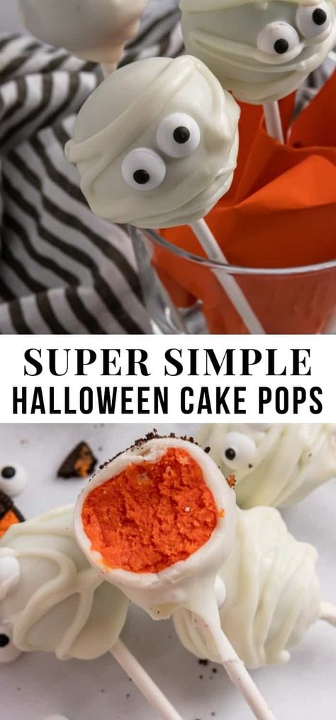 Cute Simple Halloween Desserts, How To Make Cake Pops Halloween, Seasonal Cake Pops, Halloween Cake Pop Ideas Easy, Diy Ghost Cake Pops, Zebra Cake Cake Pops, Halloween Easy Cake Pops, Halloween Party Cake Pops, Cake Balls Recipe Halloween