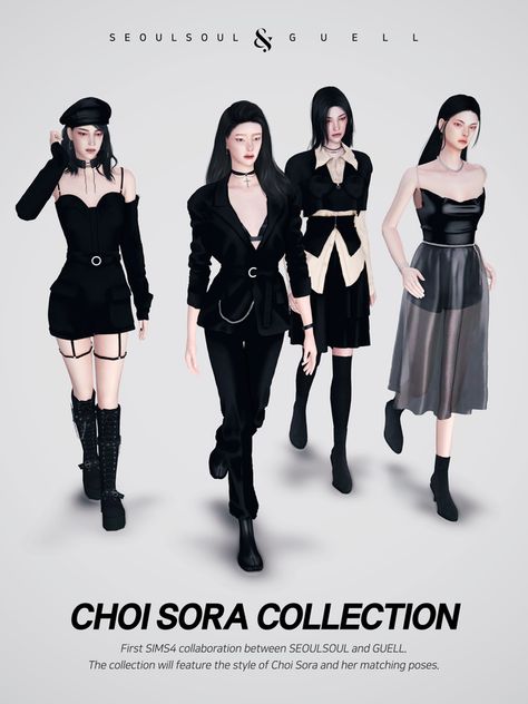 [Collaboration With GUELL] Choi Sora Collection #04 | seoulsoul on Patreon Sims 4 Cc Stage Outfit, Seoul Soul Sims 4 Cc, The Sims 4 Cc Korean Clothing, Sims 4 Kpop Cc Clothes, Sims Cc Patreon Clothes, Sims 4 Cc Kpop Clothes, Kpop Cc Sims 4, Sims Cc Outfits, Sims 4 Cc Korean Fashion