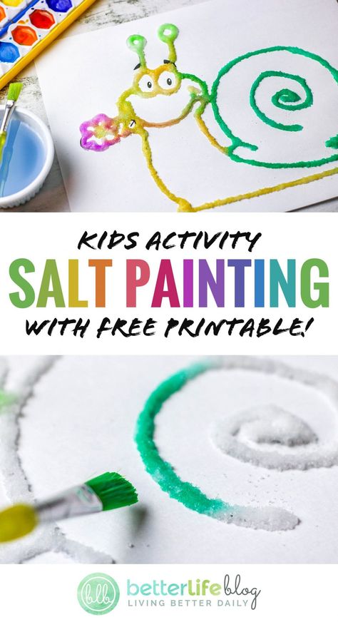 Salt Painting For Kids, Rainy Day Projects, Salt Watercolor, Salt Art, Salt Painting, Glue Craft, Diy Paper Flowers, Painting Activities, Kids Watercolor