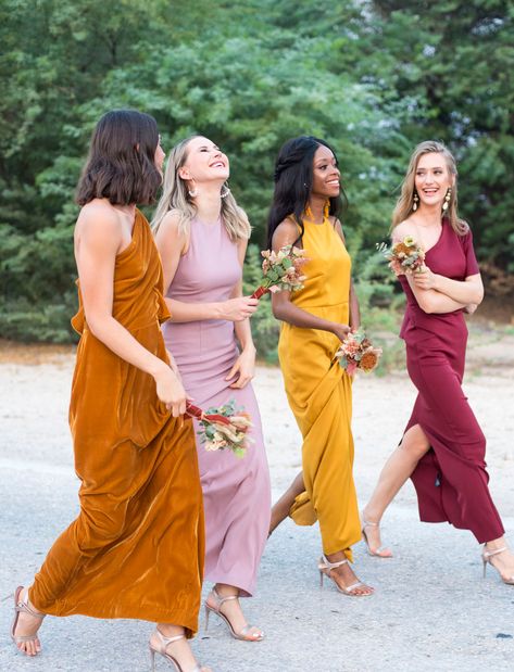 Arabian Spice Meets Rich Color in This Bohemian Wedding Inspiration - Green Wedding Shoes Bohemian Bridesmaid Dress, Bohemian Bridesmaid, Fall Bridesmaids, Bohemian Wedding Decorations, Bridesmaid Dresses Boho, Bridesmaids Dress Inspiration, Fall Bridesmaid Dresses, Bohemian Wedding Inspiration, Boho Bridal Gowns