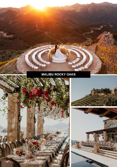 26 Coolest Wedding Venues in the United States | Green Wedding Shoes Wedding Locations California, Malibu Rocky Oaks, Malibu Wedding, California Photos, California Wedding Venues, Camp Wedding, Places To Get Married, California Cool, Unique Wedding Venues