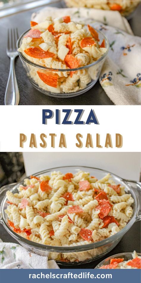 Kid Friendly Pasta Salad, Easy Cold Pasta Salad, Cold Pasta Recipes, Kid Friendly Dinners, Easter Salad Recipes, Easy Kid Friendly Dinners, Pizza Pasta Salad, Kids Pasta, Party Pizza