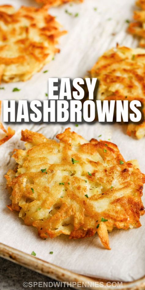 Shredded Hashbrown Recipes, Dorm Snacks, Easy Hashbrowns, Homemade Hashbrowns, Shredded Hash Browns, Pasta Vegetariana, Hashbrown Breakfast Casserole, Hashbrown Recipes, Potato Recipes Side Dishes