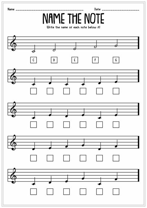 Teaching Kids Music Notes Musical Notes Worksheet, Learning Piano Notes, Learn To Read Music Notes, Music Notes Worksheet, Piano Worksheets For Beginners, Teaching Piano To Kids, Piano Activities For Kids, Music Note Worksheets, Kids Music Activities