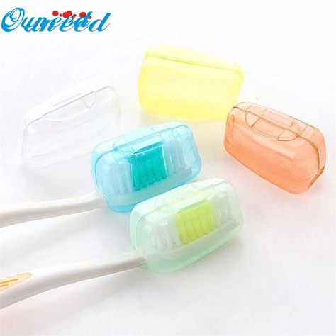 New Hot Bathroom Accessories  5 Piece Set Portable Travel Toothbrush Cover Wash Brush Cap Case Box 33 Weird Kitchen, Weird Kitchen Gadgets, Toothbrush Cover, Water Room, Portable Toothbrush, Dr Belongings, Mini Hair Straightener, Camping Box, Shower Nozzle