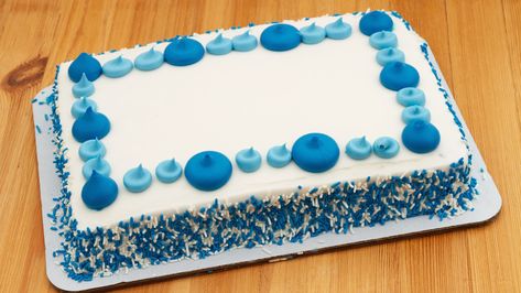 The Fun Ways Shoppers Give Costco Sheets Cakes A Glow Up - Tasting Table Costco Sheet Cake Hack, Costco Dessert Table Party Ideas, Grocery Store Cake Makeover, Costco Cake Designs, Full Sheet Cake Designs, Costco Cake Hack, Sheet Cakes Decorated Birthdays, Costco Desserts, Costco Sheet Cake