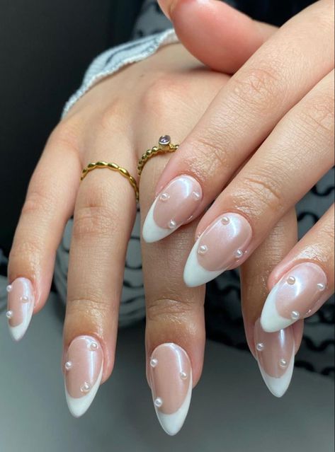 Hoco Nails, Graduation Nails, Her Nails, Pearl Nails, Bride Nails, Pink Nail, Prom Nails, Bridal Nails, Pretty Acrylic Nails