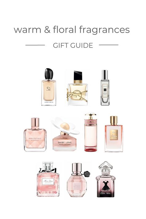 a gift guide of fragrances with warm floral notes for the cooler fall and winter months Warm Floral Perfume, Fall Fragrances For Women, Winter Perfume For Women, Coach Perfume, Winter Perfume, Parfum Givenchy, Fall Perfume, Beauty Gift Guide, Winter Fragrance