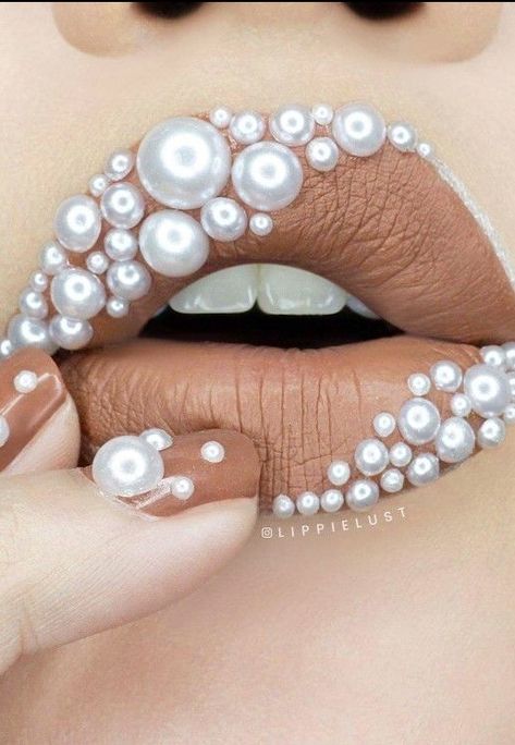 # Pearl Lips & Nails Lip Art Makeup, Drag Make-up, Lipstick Art, Lip Designs, Beautiful Lips, Lip Art, Lipstick Makeup, Lip Stain, Creative Makeup