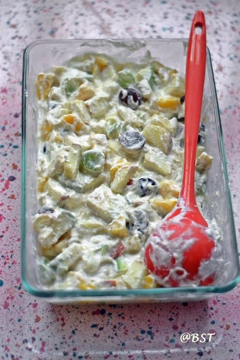 Creamy Fruit Chaat - The Big Sweet Tooth Fruit Chat, Fruit Chaat Recipe, Fruit Chaat, Ramadan Food, Fruit Custard, Chaat Recipe, Halal Recipes, Chaat Masala, Pure Form