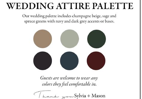 Color Palette For Wedding Guest, Fall Wedding Guest Colors, Wedding Attire Color Palette, Guest Color Palette Wedding, Wedding Guest Color Palette Dress Code, Wedding Dress Code Color Palette, Wedding Guest Dress Code Color Scheme, Wedding Guest Color Palette, 60th Bday