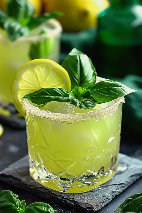 Basil Cocktails, Lemonade Margarita, Basil Margarita, Lemon Margarita, Basil Cocktail, Lime Lemonade, Basil Lemonade, Lime Margarita, Classic Margarita