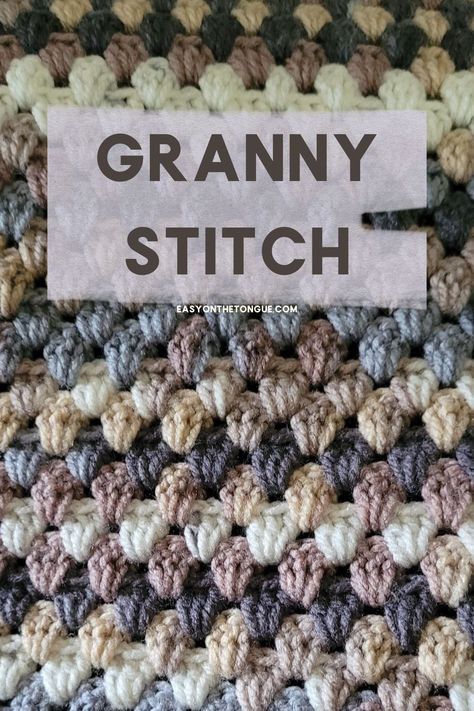 The Straight Granny Stitch is just as popular as the Granny Square for blankets. Why? Because it's an easy crochet stitch that crochets out beautifully and because you use double crochet stitches, your work progresses so much faster. Consider the Granny stitch for yout next crochet project, you'll simply love it. More easy crochet stitches on easyonthetongue.com Straight Granny Stitch, Easy Crochet Stitches Blankets, Free Granny Stitch Crochet Pattern, Granny Stitch Crochet Patterns Free, Granny Square Stiches, Easy Double Crochet Blanket Patterns, Grandma Stitch Crochet, Straight Granny Stitch Crochet, Granny Stitch Afghan