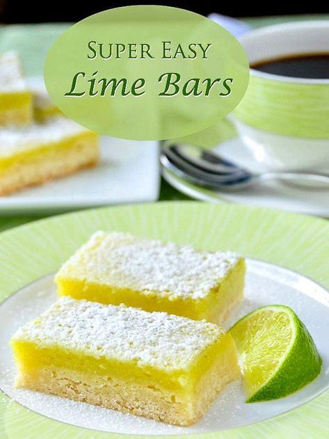 Lemon Bars Easy, Lime Desserts, Lemon Bar, Lemon Bars Recipe, Lime Bars, Rock Recipes, Lemon Squares, Lime Recipes, Lemon Dessert Recipes