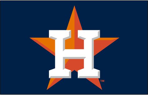 Houston Astros Jersey Logo (2013) - An orange star with a white H on blue, worn on the Houston Astros alternate blue uniform in 2013 and 2014 Astros Wallpaper, Astros Cap, Astros Team, Baseball Teams Logo, Houston Astros Baseball, Mlb Team Logos, Astros Baseball, Mlb Logos, H Town