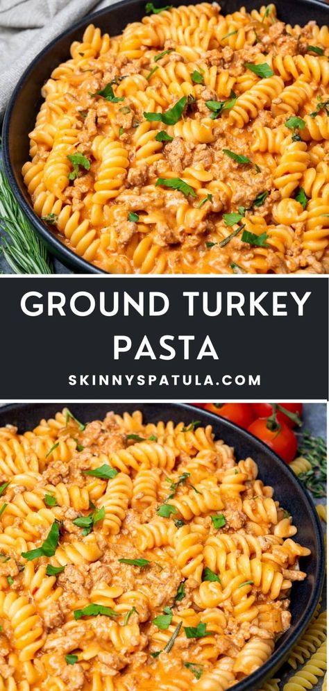 Easy Ground Turkey Pasta Ground Turkey Pasta, Ground Turkey Recipes Easy, Ground Turkey Recipes Healthy, Turkey Pasta, Healthy Ground Turkey, Healthy Turkey, Turkey Dinner, Ground Turkey Recipes, Easy Pasta Recipes