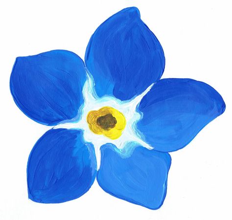 Flower Painting Patterns | Painted study of a forget-me-not flower - I used acrylic paint in ... Pattern Painting, Chinese Brush Painting, Trendy Flowers, Nature Tattoos, Plant Illustration, Flowers Pattern, Flower Illustration, Forget Me Not, Flower Images