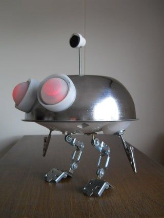 "*BATTERIES NOT INCLUDED" INSPIRED DESK JUNKBOT : 6 Steps (with Pictures) - Instructables Robot Assemblage, Futuristic Party, Nuts And Bolt, Iron Hinges, Diy Robot, Dremel Rotary Tool, Soldering Tools, Arte Robot, Junk Art