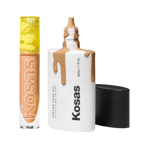 The Dewy Skin Set – Kosas Cosmetics Kosas Cosmetics, Spf Foundation, Brightening Concealer, Wet Lips, Non Toxic Makeup, Raspberry Seeds, Skin Tint, Raspberry Seed Oil, Cream Tones