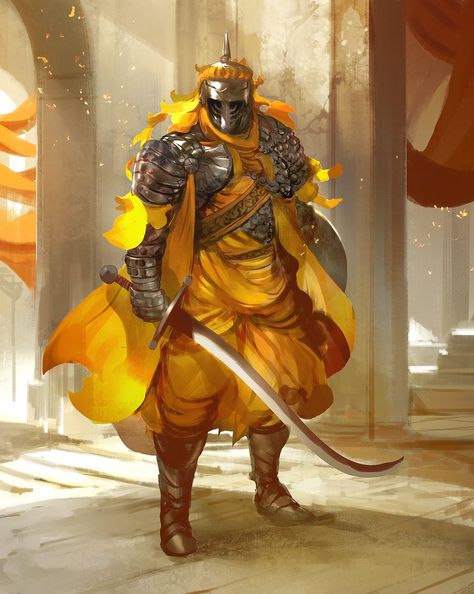 Kekai Kotaki, Desert Warrior, Knight Drawing, Heavy Armor, Plate Armor, Historical Armor, Knight Art, Fantasy Armor, Armor Concept