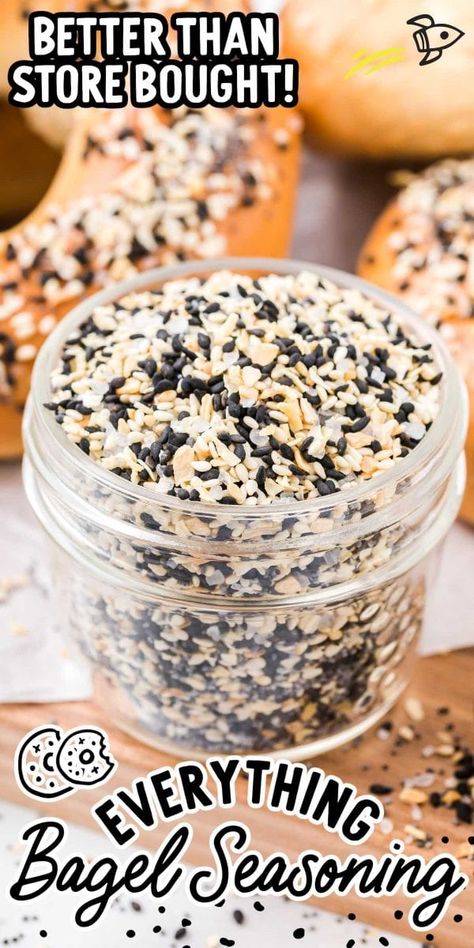 Bagel Seasoning Recipe, Homemade Dry Mixes, Homemade Spice Mix, Spice Blends Recipes, Everything Bagel Seasoning, Homemade Soft Pretzels, Spice Mix Recipes, Diy Spices, Seasoning Recipe