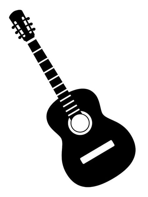 Paper Instruments, Guitar Stencil, Music Guitar Tattoo, Guitar Template, Music Related Tattoos, Free Guitar Sheet Music, Guitar Outline, Guitar Silhouette, Guitar Tattoo Design