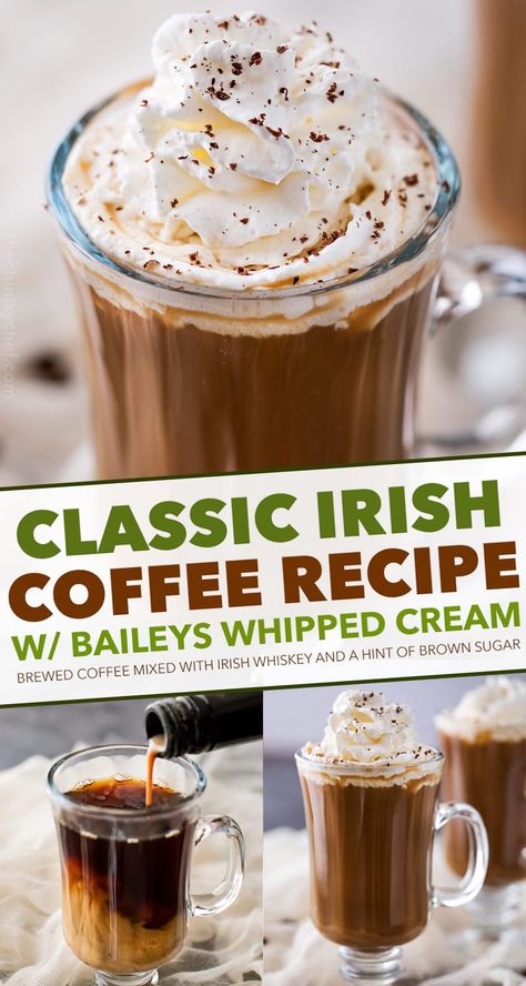 Irish Cream Recipe, After Dinner Cocktails, Irish Coffee Recipe, Nutella Hot Chocolate, Irish Cream Coffee, Baileys Coffee, After Dinner Drinks, Irish Coffee Mugs, Coffee Mix