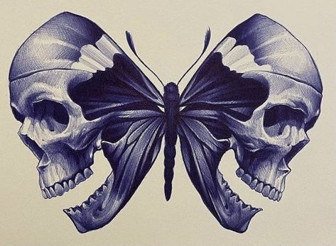 Beautiful Skull Tattoo, Butterfly Skull Tattoo, Throat Tattoos, Skull Butterfly Tattoo, A Tattoo Design, Butterfly Skull, Skulls Drawing, Gothic Tattoo, Dark Art Tattoo