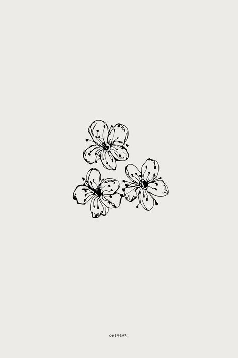 Rhododendron Tattoo Small, Plum Flower Tattoo, Three Flowers Tattoo, Azalea Flower Tattoo, Sampaguita Flower Tattoo, Rhododendron Tattoo, Minimal Flower Tattoo, Azalea Tattoo, Jade Tattoo