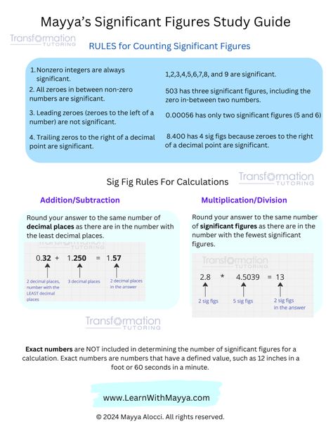 Significant Figures Study Guide Math Basics, Significant Figures, General Chemistry, Basic Algebra, Atomic Theory, Chemistry Basics, Organic Molecules, Electron Configuration, Scientific Notation