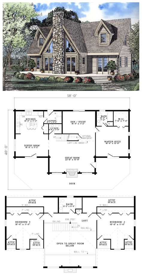 Log Home Plan, Eksterior Modern, Log Home Plans, Sims 4 House Plans, Haus Am See, Cabin Floor Plans, Lake House Plans, Sims House Plans, A Frame House