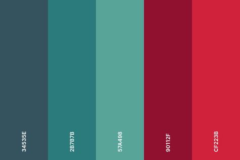 15+ Best Teal Color Palettes (Colors that Go with Teal) ��– CreativeBooster Teal Color Palettes, Red Color Pallets, Teal Palette, Teal Color Palette, Tree Wallpaper Iphone, Teal Color Schemes, Red Color Palette, Color Design Inspiration, Teal Green Color