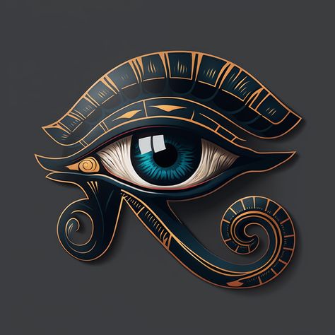 Intricately designed Eye of Horus sticker, featuring the ancient Egyptian symbol of protection, royal power, and good health. A captivating blend of history and mysticism for personal expression. Egyptian Goddesses Art, Horus Eye Art, Ancient Egyptian History, Eye Of Horus Painting, Egyptian Art Design, Egyptian Eye Symbol, Eye Of Horus Art, Horus Art, Egyptian Eyes