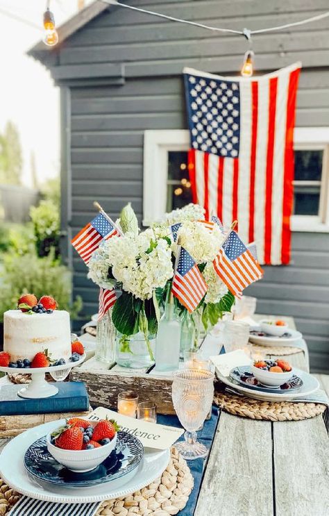 4th Of July Party Ideas, Fourth Of July Food, Fourth Of July Decor, July Birthday, 4th Of July Celebration, Patriotic Party, 4th Of July Decorations, Summer Entertaining, And July