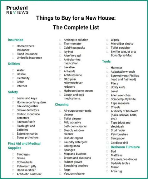 This comprehensive checklist (that you can download and print) will help you prioritize everything you need to buy to get started in a new house. It includes essentials for safety, first aid, furniture, kitchen, yardwork and more. New House Essentials, First Home Essentials, First Home Checklist, Moving House Tips, New Home Essentials, Buying First Home, House Checklist, New Home Checklist, First Apartment Checklist