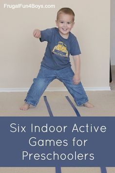 Six Indoor Active Games for Preschoolers - saving this list for when the weather is bad! Games For Preschoolers, Indoor Recess, Activities Games, Indoor Activities For Kids, Indoor Fun, Preschool Games, Rainy Day Activities, Indoor Games, Toddler Fun