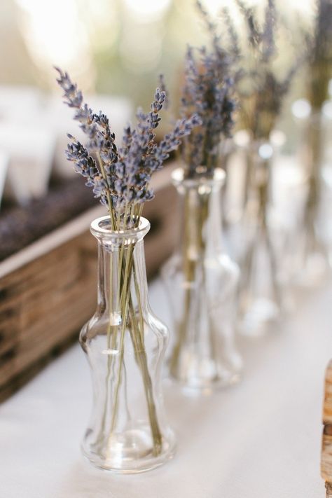 Lavender Wedding Centerpieces, Lavender Centerpieces, Lavender Wedding Theme, Lavender Sprigs, Expensive Things, Rustic Wedding Decorations, Simple Wedding Decorations, Candle Stands, Provence Wedding