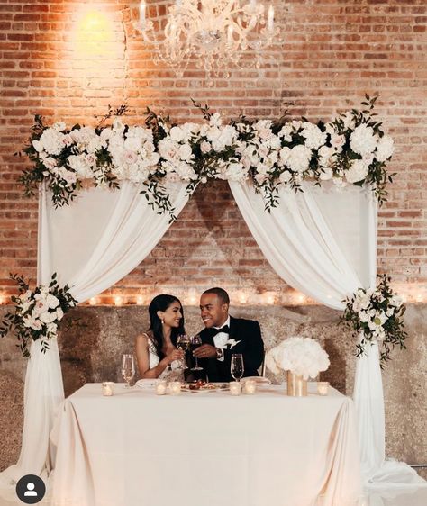 Wedding Table Of Bride And Groom, Me And Mrs Table Decor, Main Table Centerpieces Wedding, Simple Wedding Main Table Decor, Wedding Table Decor For Bride And Groom, Wedding Table Of Honour, Behind The Bride And Groom Table, Bride And Groom Top Table, Mrs And Ms Wedding Table