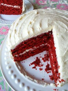 Mama's Red Velvet Cake with Cooked Buttercream Frosting! This is an old fashioned, heirloom Southern recipe for classic red velvet cake and the original cooked flour buttercream frosting. Flour Frosting Recipe, Red Velvet Cake Icing, Red Velvet Cake Frosting, Homemade Red Velvet Cake, Southern Red Velvet Cake, Cooked Frosting, Velvet Cakes, Buttercream Icing Recipe, Red Velvet Recipes